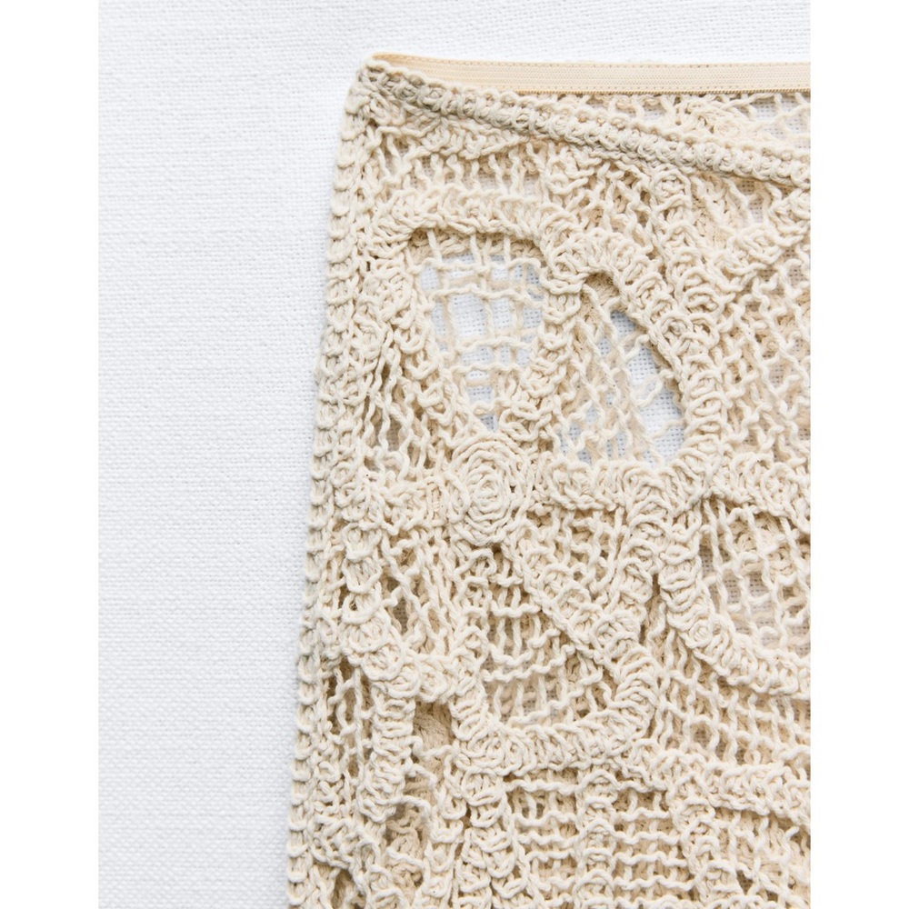 Zara FLARED CROCHET PANTS - Picture 4 of 7